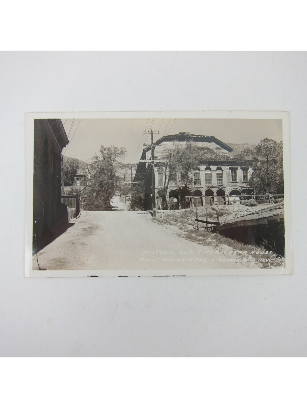 Real Photo Postcard RPPC Virginia City Nevada Pipers Opera House Antique RARE